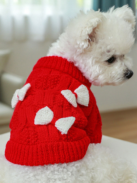 Image of Costume per animali domestici Vestiti rossi natalizi Burlesque Poliestere Articoli per animali domestici