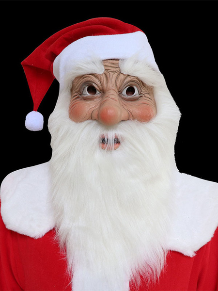 Image of Maschera natalizia unisex Cappuccio rosso Costumi natalizi in poliestere