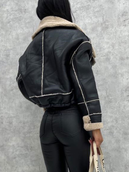 Women’s Jackets Turndown Collar Spring Black Punk Outerwear For Women