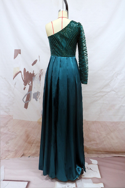Long Sleeves Maxi Dress Polyester Sexy Backless Floor Length Dress