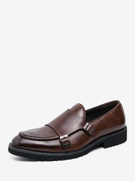 Image of Scarpe eleganti da uomo Scarpe moderne con cinturino alla caviglia con punta tonda