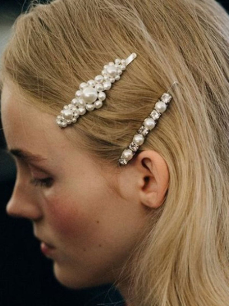 Image of Copricapo da sposa Accessori per capelli con perle a forcina per la sposa