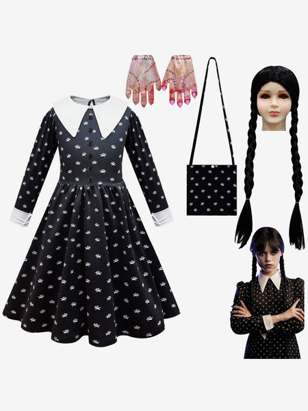 Image of La famiglia Addams TV Cosplay Mercoledì Kid Set completo Costumi Cosplay