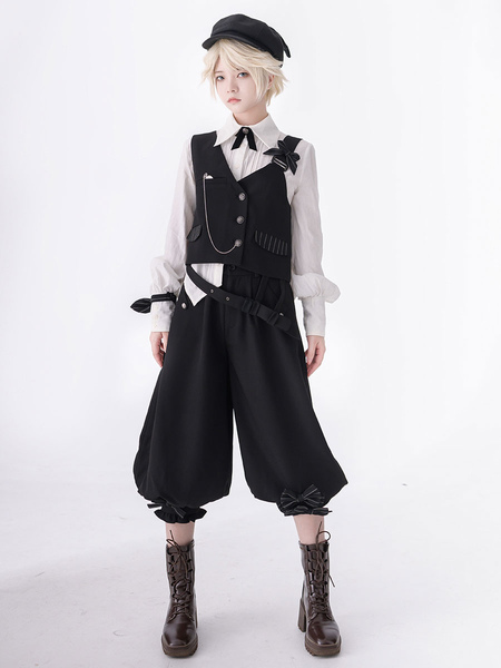 Image of ?Pre-vendita? Shorts corti con volant neri alla moda Gothic Lolita Ouji
