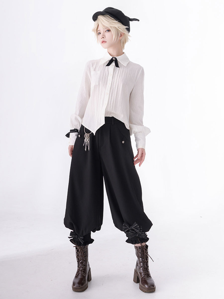 Image of ?Pre-vendita? Camicia camicetta a maniche lunghe con fiocchi alla moda Gothic Lolita Ouji
