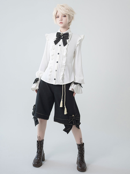 Image of ?Pre-vendita? Gothic Lolita Ouji Fashion Bloomers Fiocchi Pantaloncini neri dritti