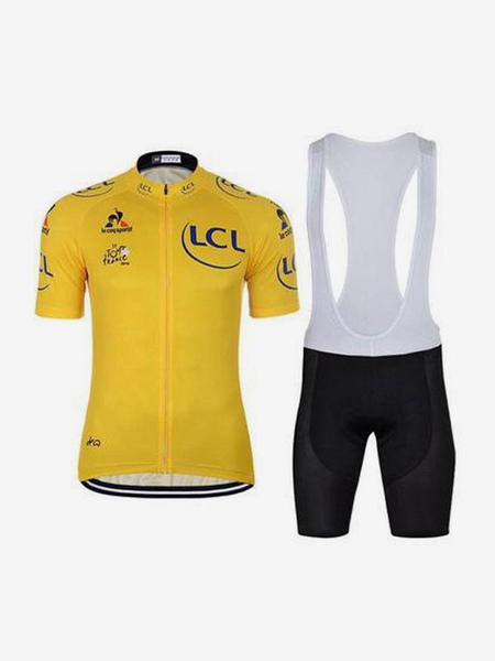 Image of Maglia gialla a collo alto a maniche corte in 2 pezzi del Tour de France da uomo