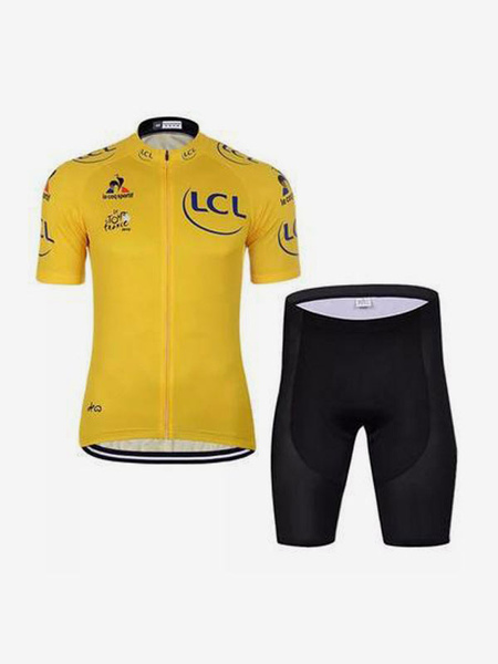 Image of Maglia gialla a collo alto a maniche lunghe in 2 pezzi Tour de France da uomo