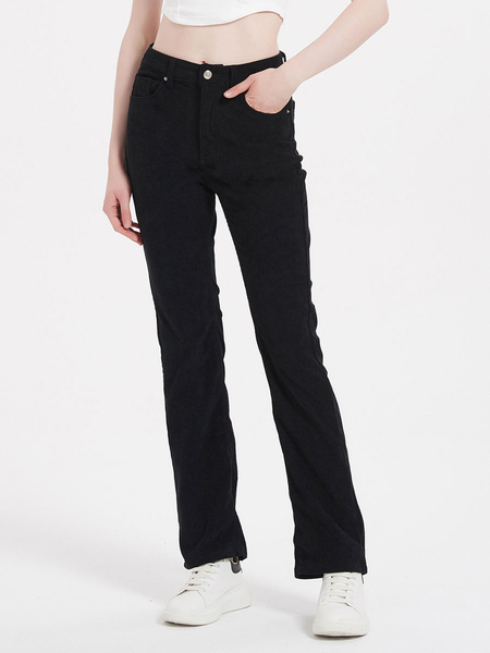 Image of Jeans per le donne Moda pantaloni in denim nero dritto