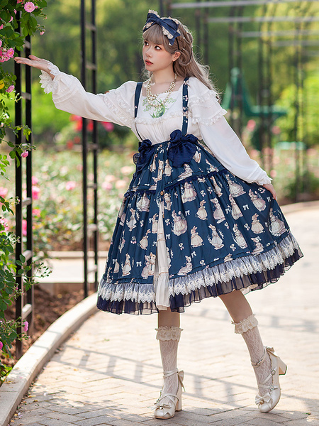 Image of Infanta Lolita SK Gonne Lolita con fiocchi color albicocca chiaro