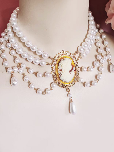 Image of Accessori Lolita in stile ROCOCO Accessorio perle bianche Varie