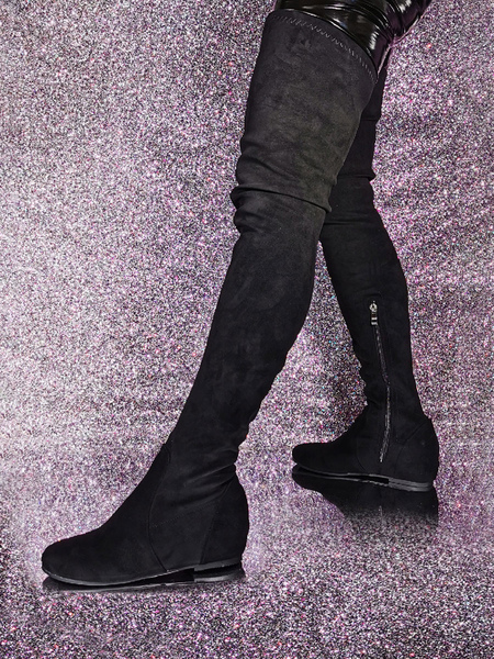 Image of Stivali da donna con tacco alto in micro pelle scamosciata