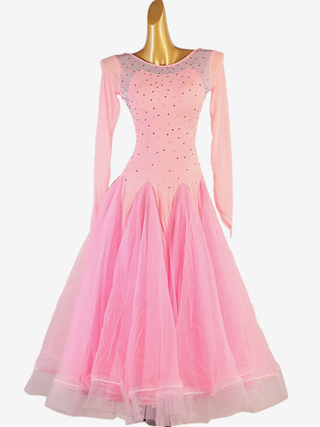 Image of Costumi da ballo da sala Abito da ballo sexy in lycra spandex da donna rosa