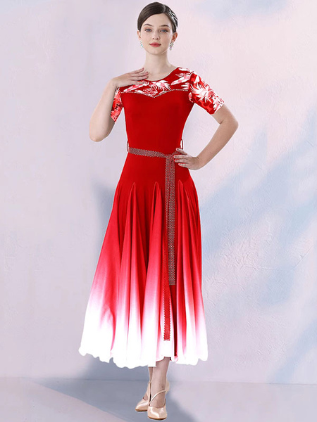 Image of Costumi da ballo da sala Ture Red Women&#39;s Lycra Spandex Dress Dance Dress