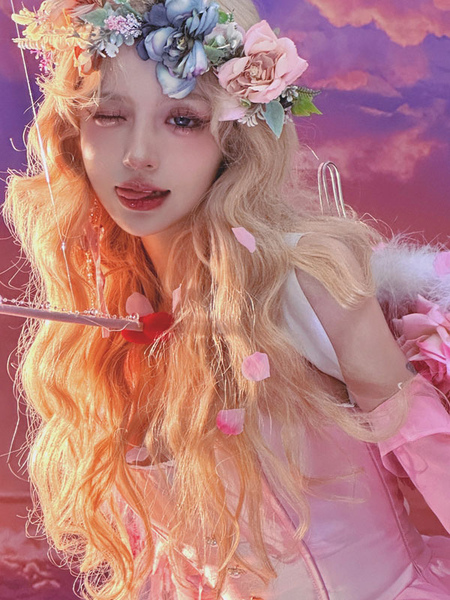 Image of Parrucca Lolita stile ROCOCO Fibra lunga resistente al calore Accessori Lolita oro chiaro