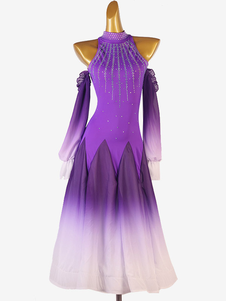 Image of Costumi da ballo da sala Abiti da ballo in lycra spandex da donna viola