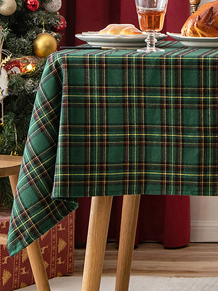 Image of Costumi natalizi natalizi in fibra di poliestere verde scozzese