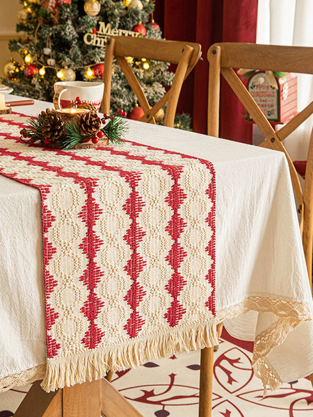 Image of Costumi per le vacanze di Natale in plaid di poliestere in fibra di poliestere rosso di Natale