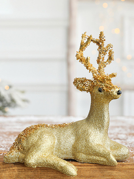 Image of Accessorio natalizio in oro sintetico con motivo natalizio costumi per le vacanze di Natale