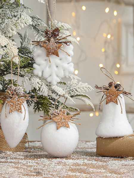 Image of Accessorio natalizio bianco sintetico per le vacanze di Natale