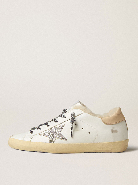 Image of Sneakers da donna Sneakers da skate con fodera in peluche e punta tonda con stella glitterata