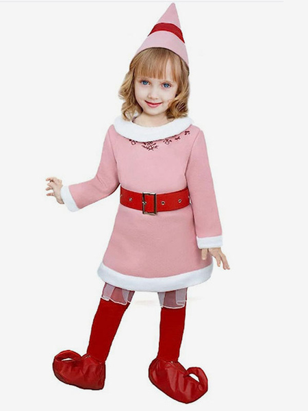 Image of Costumi da elfo rosa per bambini cosplay per ragazza di Natale