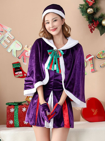 Image of Costumi natalizi per le vacanze del mantello viola cosplay da donna