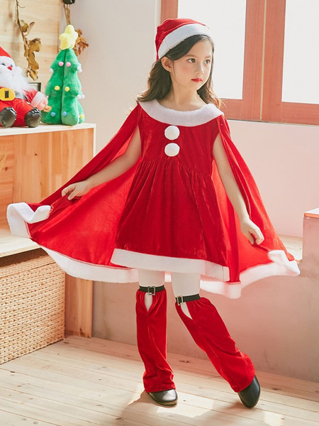 Image of Set Costume da cappello rosso di Natale pantaloni costumi natalizi bicolore in poliestere