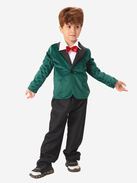 ensemble de noël vert pardessus cravate déguisement enfant costumes de vacances de noël