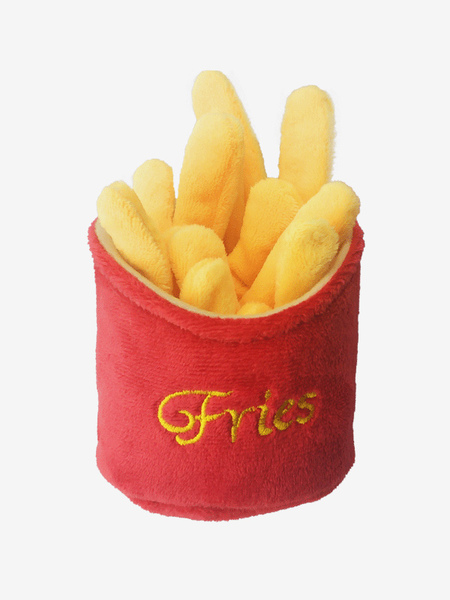 Image of Forniture per animali domestici Peluche in poliestere rosso patatine fritte giocattoli da masticare e mordere