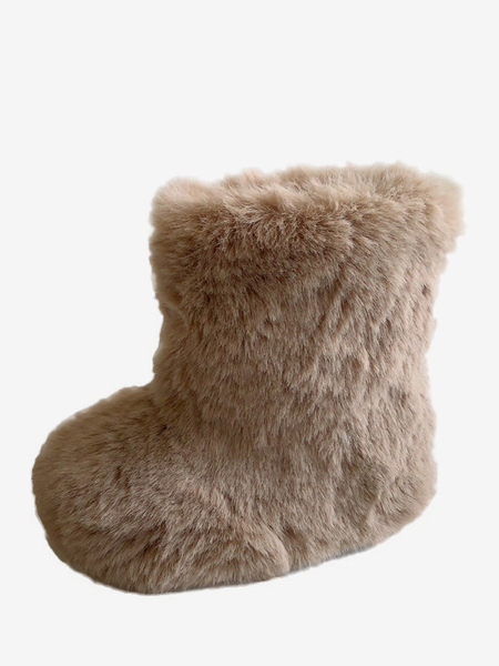chaussures pour filles bottes d&#39;hiver en laine tricotée en fausse fourrure à la mode