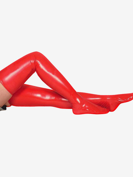 Image of Carnevale Calze rosse longhe in PVC di alta qualità Halloween