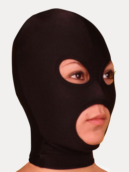 Image of Carnevale Lycra Spandex Black Mask con bocca e occhi  Aperture Halloween
