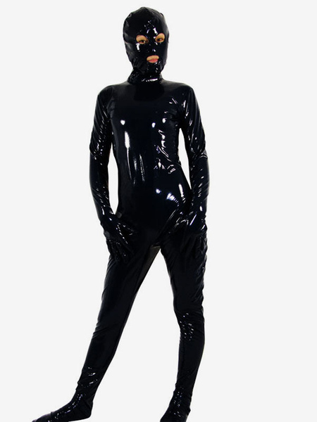 zentai collant toussaint cosplay costume unisexe noir en pvc tailles personnalisées déguisements halloween