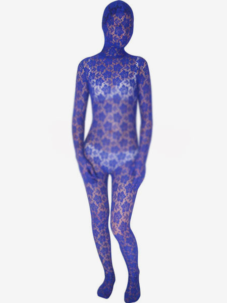 Image of Carnevale Blue Velvet unisex trasparente Suit Zentai Halloween