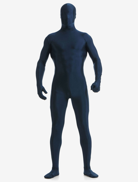 Image of Carnevale Blu marino scuro Lycra Spandex Zentai tuta per gli uomini Halloween