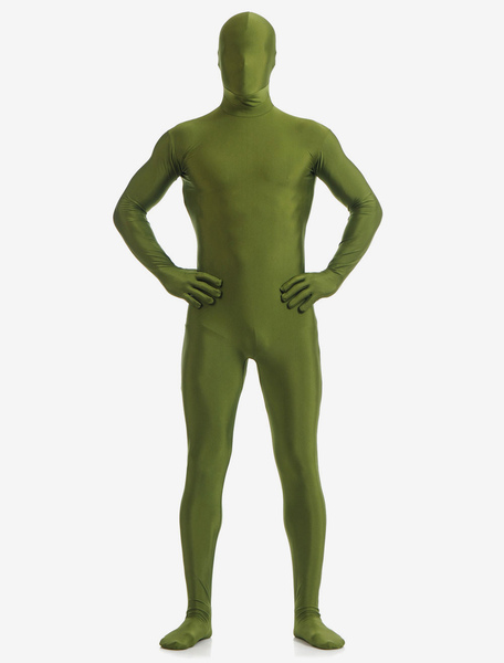 Image of Carnevale Erba verde Lycra Spandex Zentai tuta per gli uomini Halloween