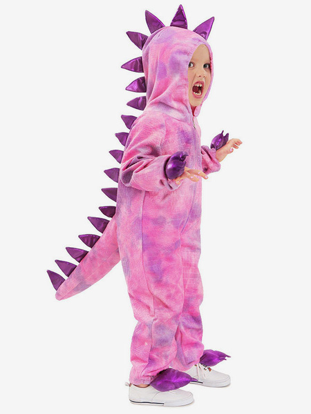Image of Costumi di Halloween per bambini Costume da festa in tuta di poliestere con dinosauro rosa