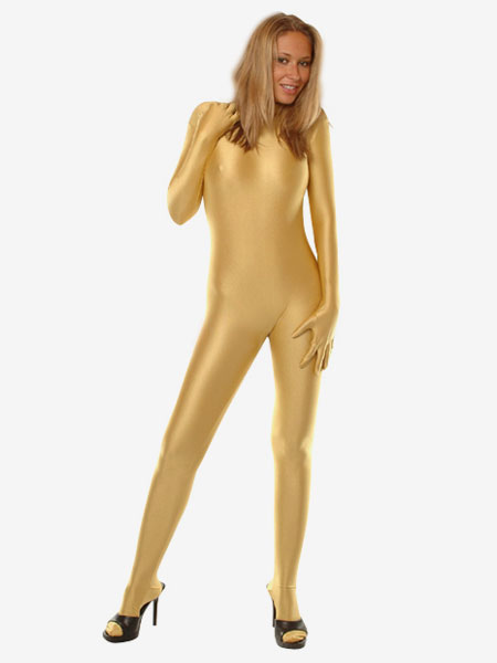 Image of Carnevale Gold Lycra Spandex Zentai Catsuit Halloween