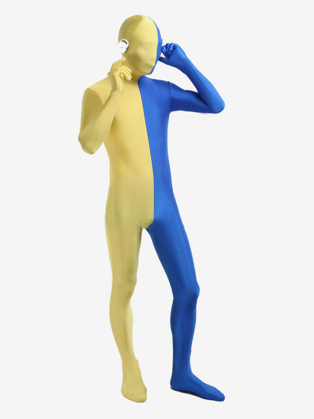 Image of Carnevale Giallo blu Lycra Spandex Full Body Suit Zentai Halloween