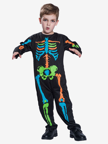 Image of Costumi di Halloween per bambini Costume da festa in tuta nera in poliestere Set completo