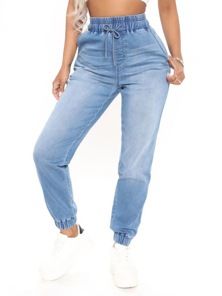 Image of Jeans da donna Cool Blue Tapered Fit Cotton Bottoms