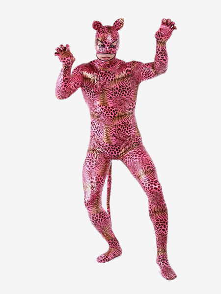 Image of Carino Multi colore Unisex Tiger stampa lucido metallizzato Lycra Zentai animali tute Carnevale