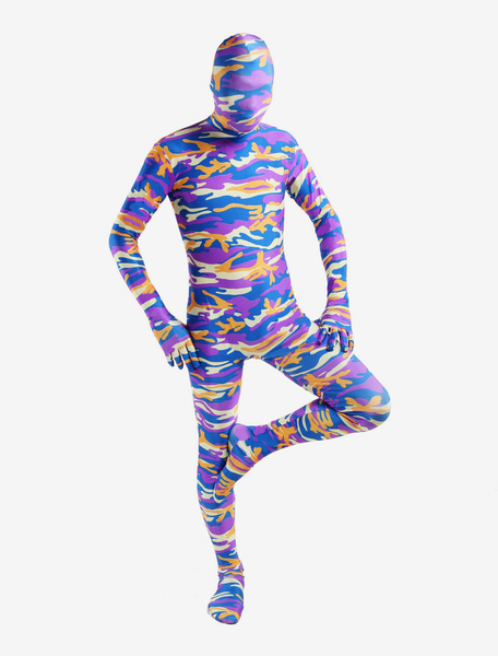 Image of Viola Camouflage Suit Zentai Lycra Spandex completo corpo Carnevale