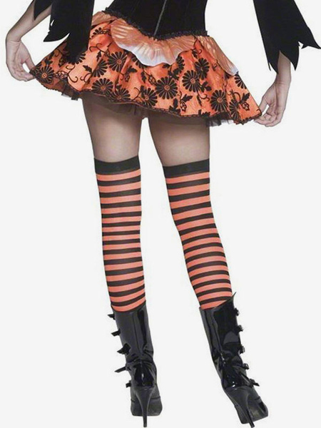 Image of Calze da ragazza calze a righe calze al ginocchio da calcio ragazza Halloween Costume Accessori