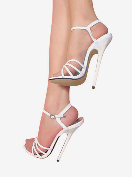 Image of 6 3/10 ' High Heel Patent caviglia Cinturini Sandali Sexy