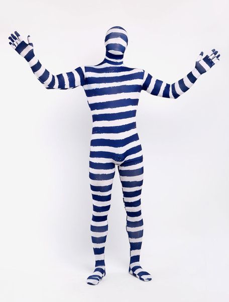 Image of Carnevale Fashion Lycra Spandex Stripe Full Body Unisex elegante Zentai Multicolor tute Halloween