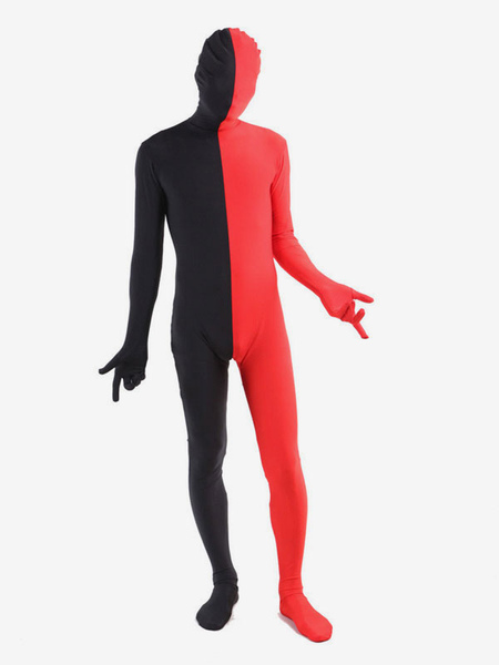 lycra spandex jumpsuit two tone full body costumes déguisements halloween zentai suits