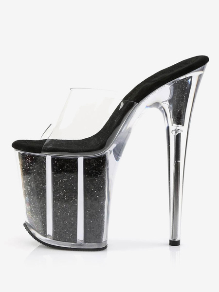 sandales sexy pour femme rose en cuir synthétique peep toe plate-forme transparente sexy chaussons