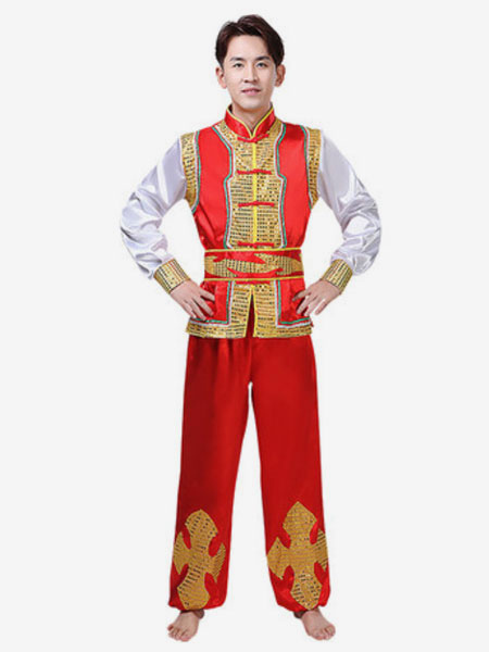 Image of Carnevale Set di pantaloni e top a maniche lunghe in patchwork costume da uomo Costume Halloween